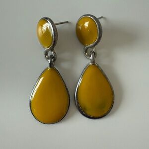 Yellow Teardrop Earrings